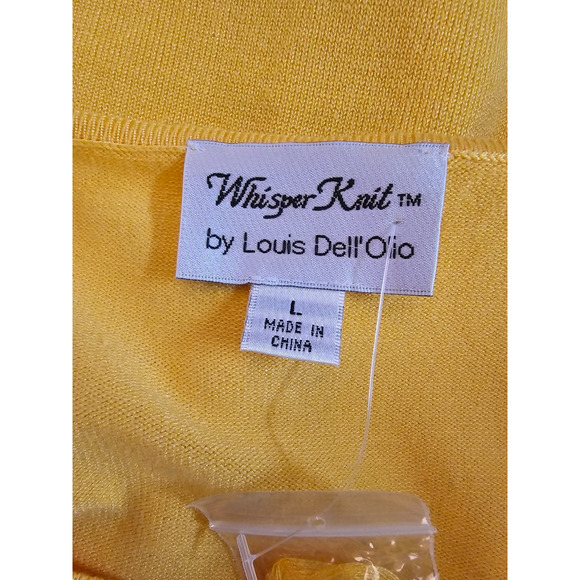 Whisper Knit By Louis Dell'Olio Womens Yellow Cardigan and Sleeveless Sweater L - Picture 10 of 10